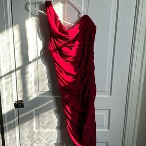 One Shoulder Rouched Cocktail Dress